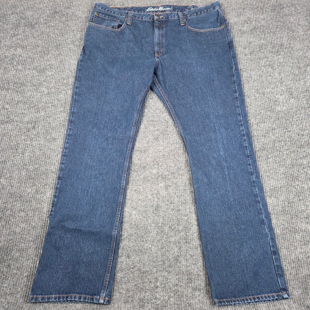 Eddie Bauer Mens Straight Fit Dark Wash Denim Jeans Blue 42x34 26462